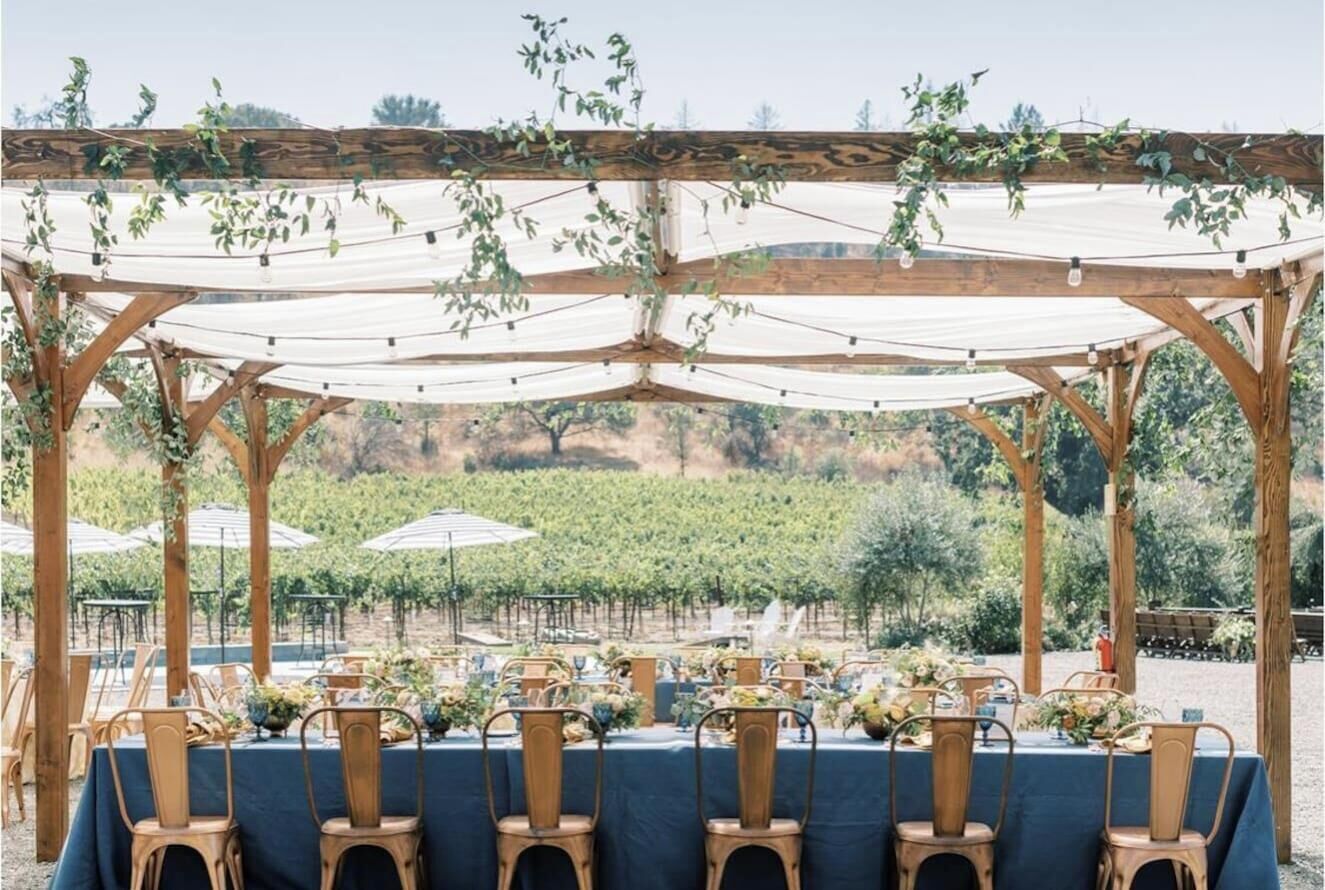 Outdoor banquet area