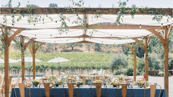 Outdoor banquet area