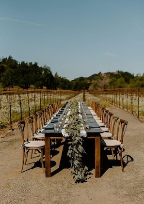 Outdoor banquet area