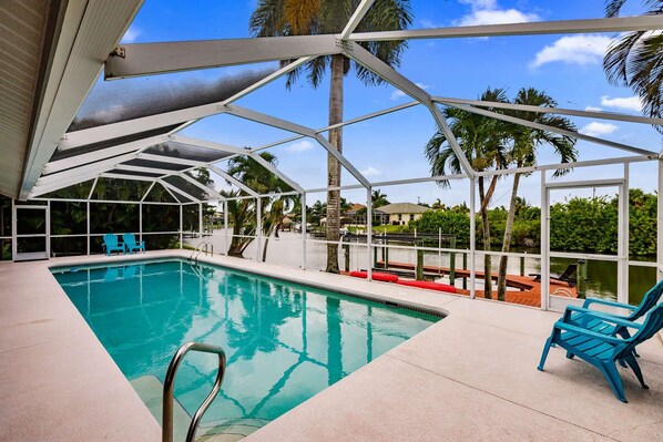 Outdoor pool, a heated pool