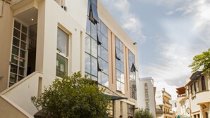 A modern building with large windows and a sign that reads "EUROMED". - Raise The Heraklion Project (Heraklion)