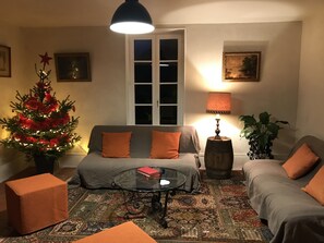 TV, DVD player, ping pong, books
