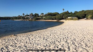 På stranden og solsenger