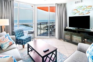 TV, fireplace, DVD player - Prince Resort - 3 Bedroom Condo with Great Ocean Views.  (North Myrtle Beach)