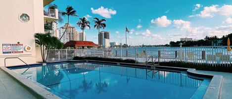 Outdoor pool, a heated pool