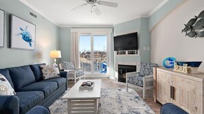 TV, fireplace, DVD player