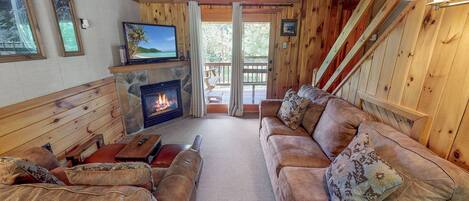 Télévision, cheminée