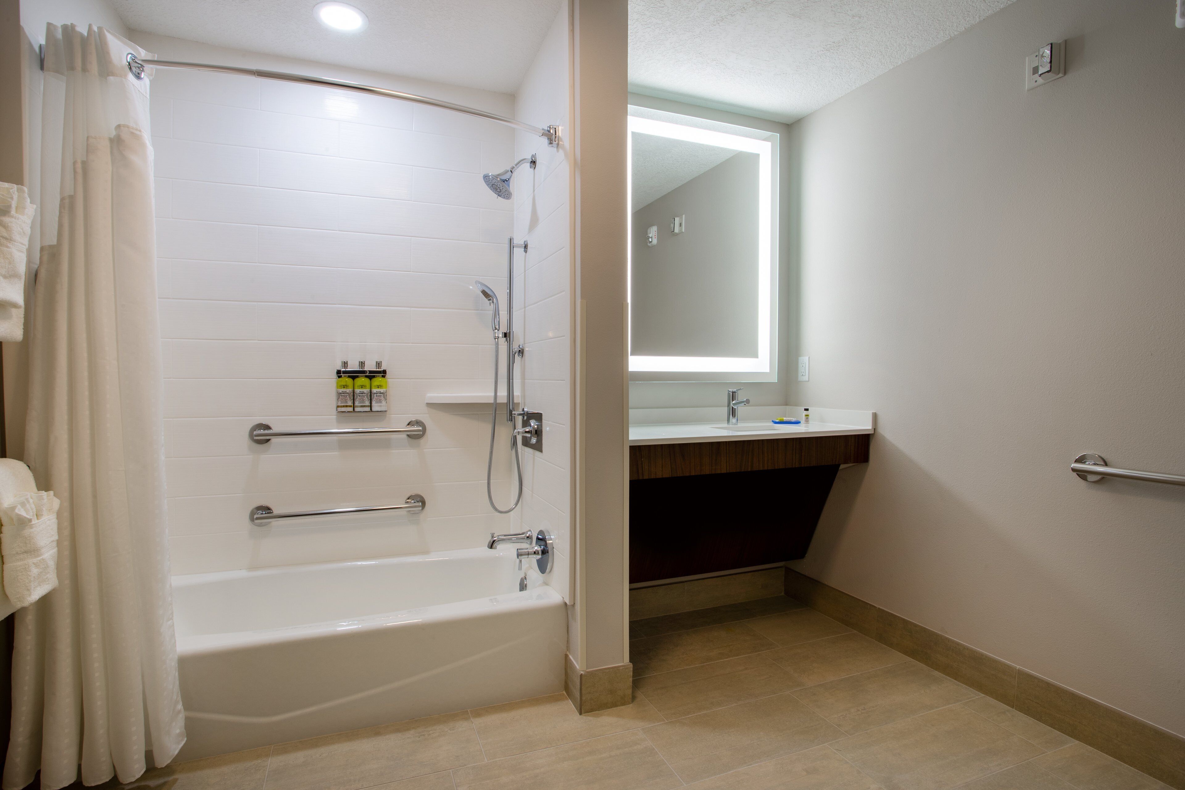 standard room, 2 queen beds, accessible (mobility, access tub) | bathroom | hair dryer, towels