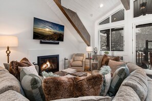 Télévision, cheminée