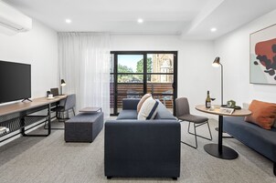 公寓, 1 间卧室 | 高档床上用品、Select Comfort 床、客房内保险箱、特色装修