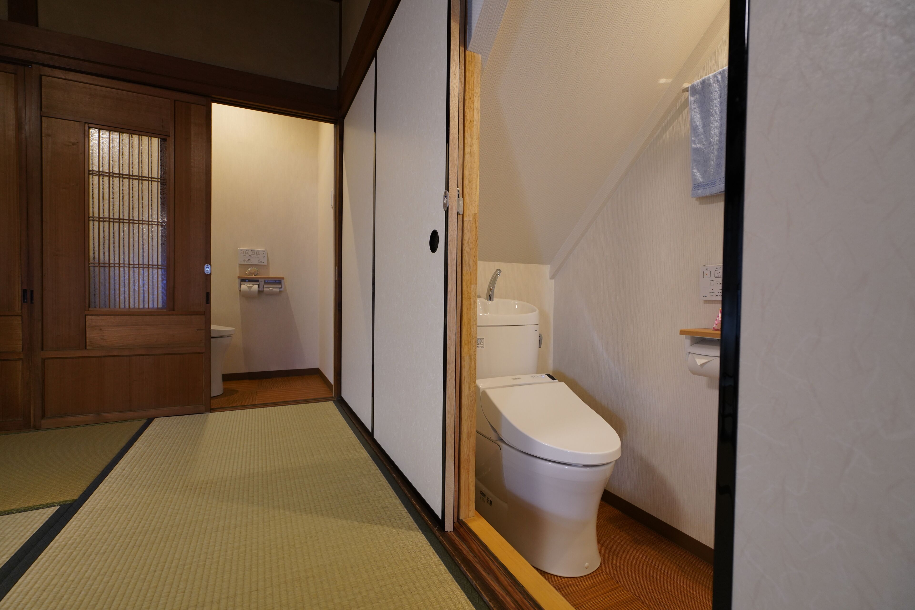 (106) 1f suite room for 10 guests (private room with shower and toilet) | bathroom | free toiletries, hair dryer, slippers, bidet