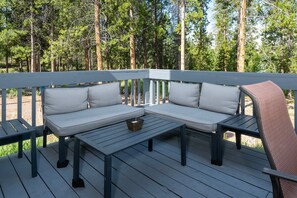 Terrace/patio - Pet Friendly! Wood Fireplace, Wraparound Porch, Firepit, Close to Lake Granby and Highland Marina (Grand Lake)