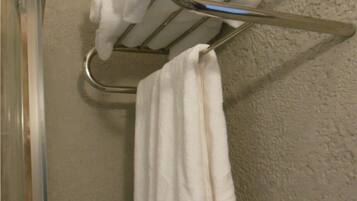 Shower, slippers, towels