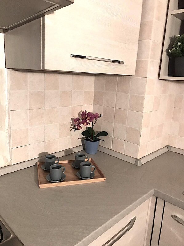 Apartment, 2 Schlafzimmer (Mansarda XX Settembre) | Eigene Küche | Großer Kühlschrank, Mikrowelle, Ofen, Herdplatte