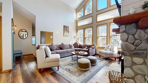 Condo, 2 Bedrooms | Living area | Smart TV, fireplace