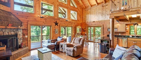 Smart TV, fireplace, computer monitors