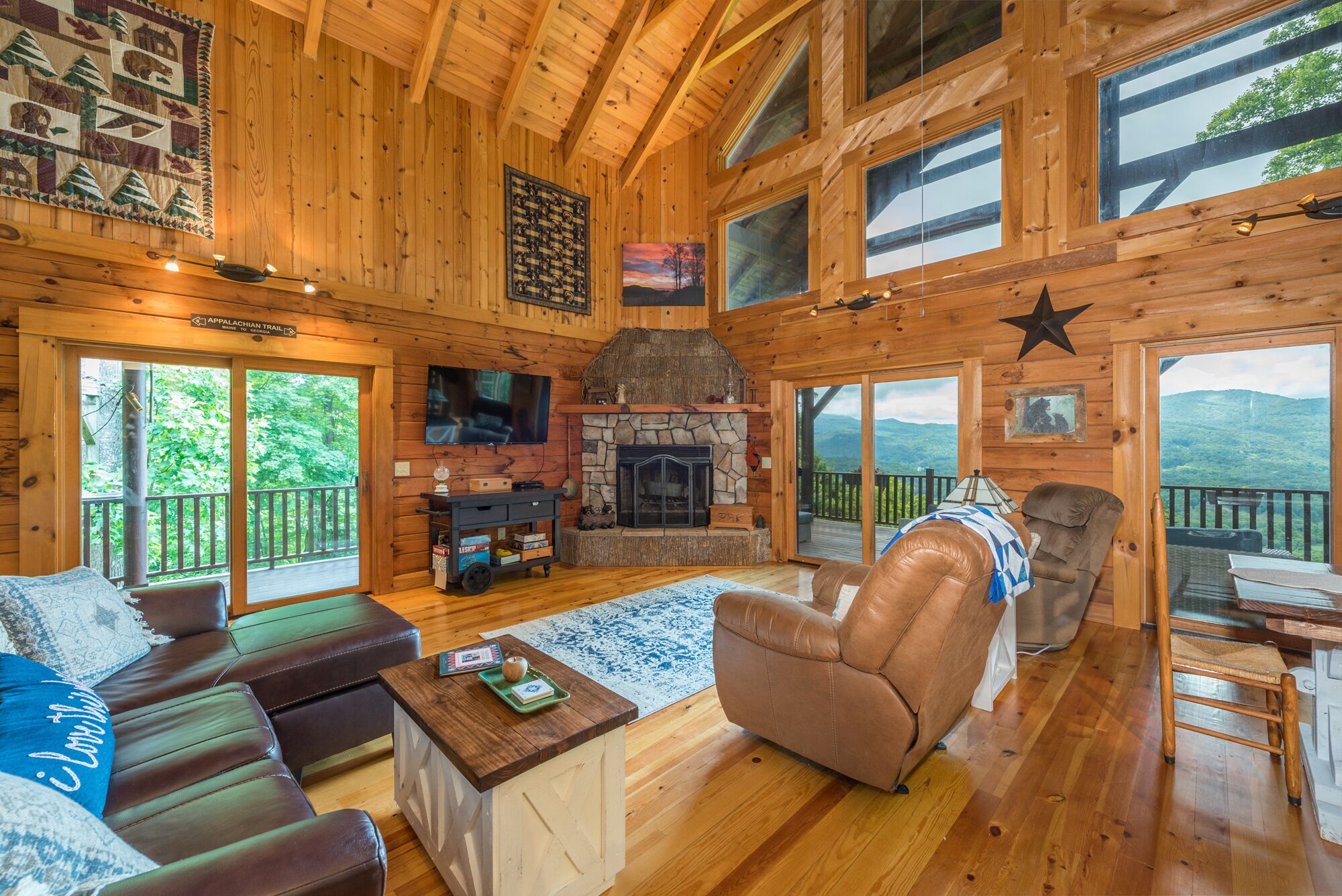 TV, fireplace, computer monitors