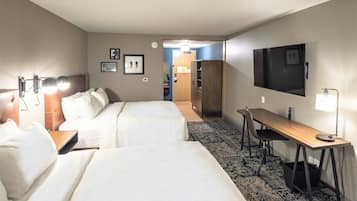 Premium bedding, down comforters, pillowtop beds, in-room safe