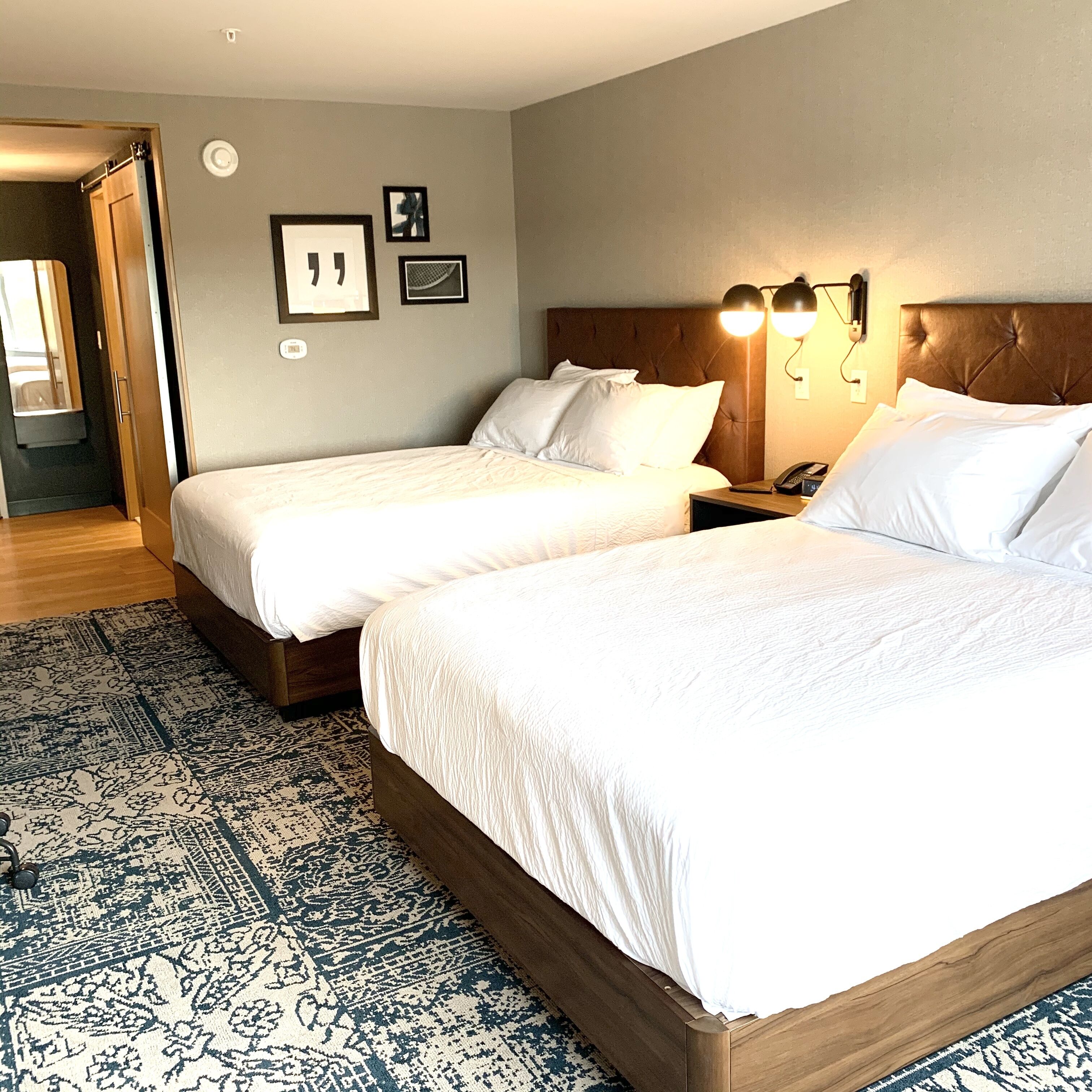 room, 2 queen beds, non smoking | pillow-top beds, in-room safe, desk, laptop workspace