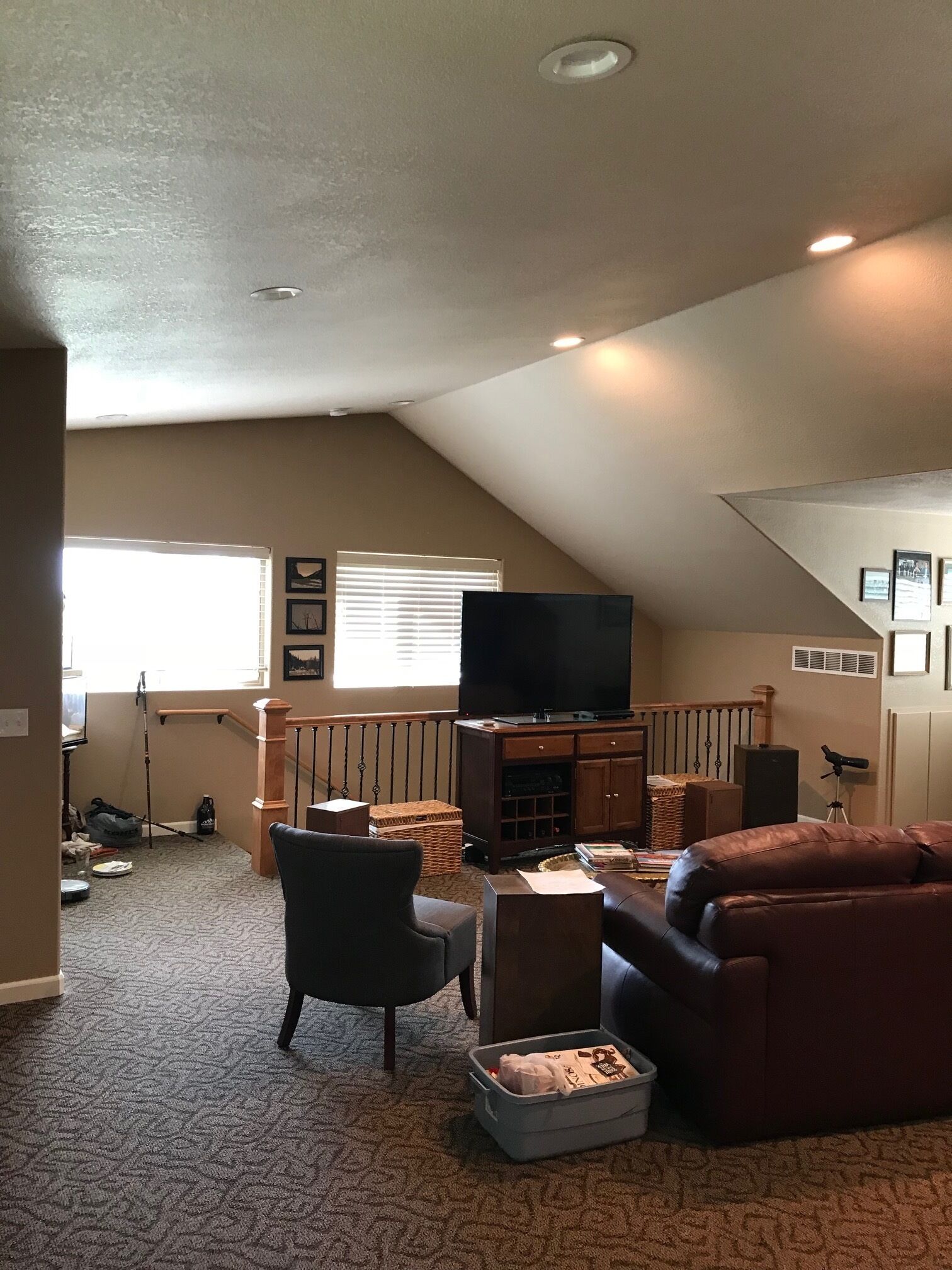NICE finished loft area above garage.