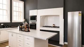 Fridge, microwave, oven, toaster