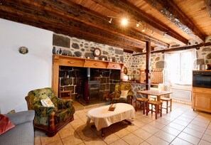 TV, fireplace, DVD player, stereo - Homerez - House Le Fau (Le Fau)