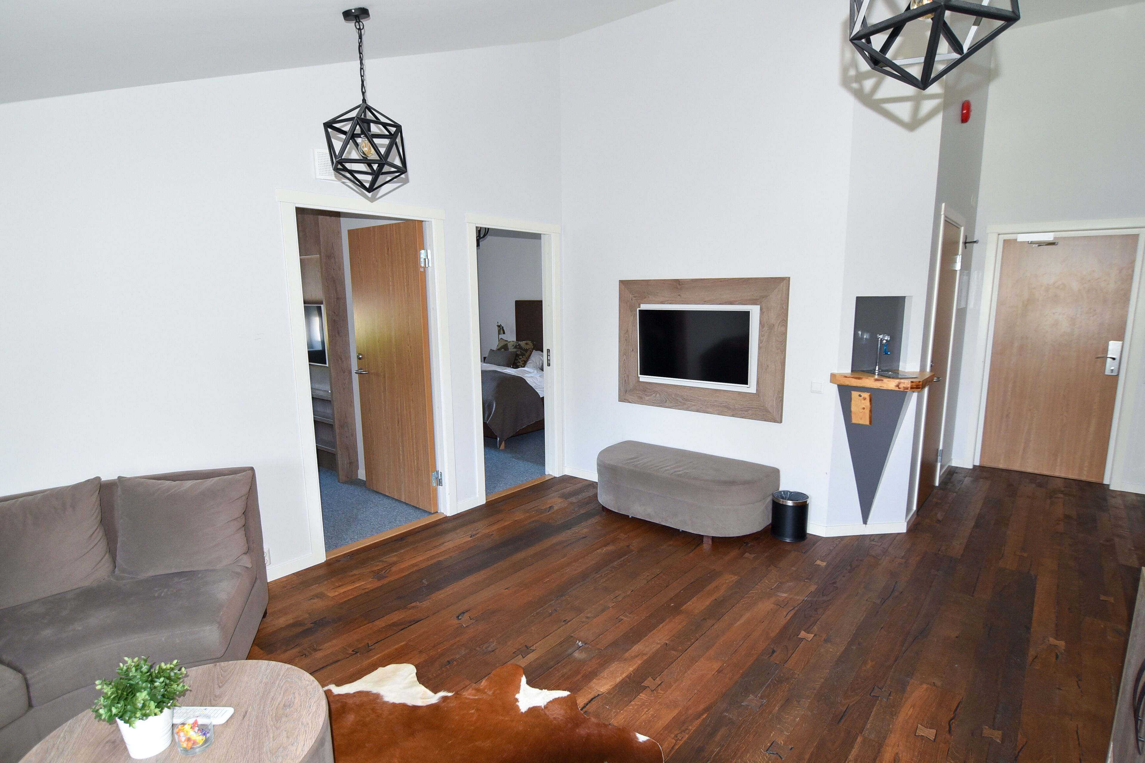 deluxe suite, hot tub | living room | led tv