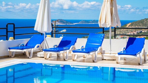 Outdoor pool, pool loungers - 4 Bedroom (All rooms ensuite)Villa with private pool - Entire villa refurbished  (Kalkan)