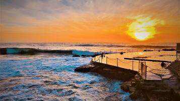 Beach nearby, sun-loungers