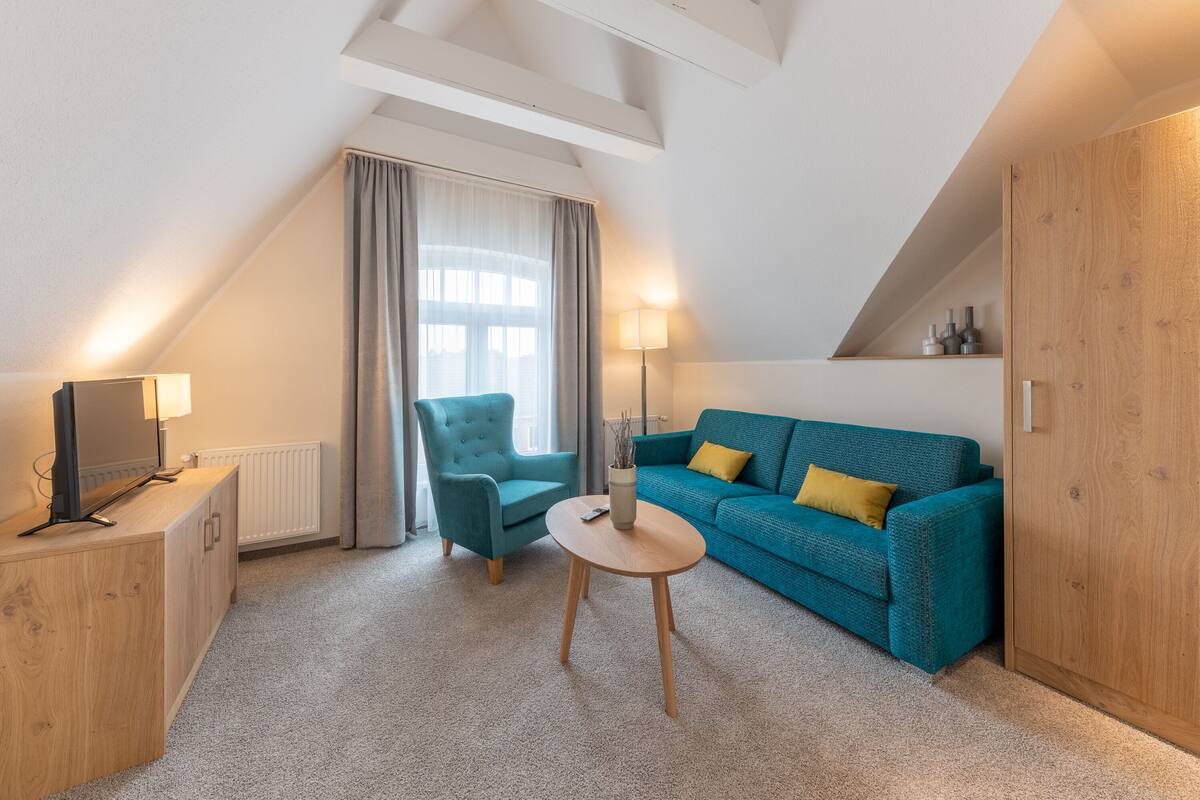 family studio suite | living area | led tv