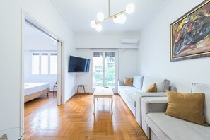 Apartment, 4 Bedrooms | Living area | Flat-screen TV - Victoria Queens Suites Apartments (Athens)
