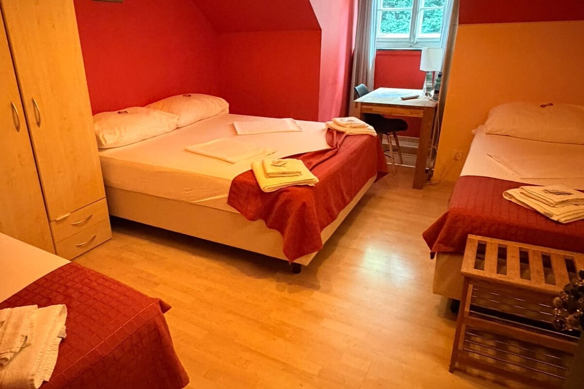 Chambre Quadruple Classique, non-fumeur, salle de bains commune