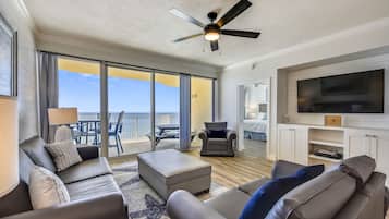 Condo, 3 Bedrooms, Balcony, Ocean View (1411 + Bunk Room) | Living area | 32-inch flat-screen TV with cable channels, TV