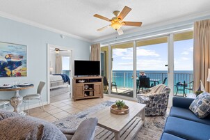 Condo, 2 Bedrooms, Balcony, Ocean View (1403) | Living area | 32-inch flat-screen TV with cable channels, TV