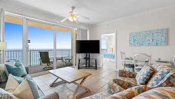 Condo, 2 Bedrooms, Balcony, Ocean View (1909) | Living area | 32-inch flat-screen TV with cable channels, TV