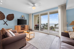 Condo, 2 Bedrooms, Balcony, Ocean View (421) | Living area | 32-inch flat-screen TV with cable channels, TV