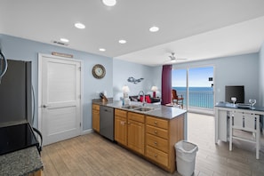 Condo, 1 Bedroom, Balcony, Ocean View (1503 E) | Private kitchen | Full-size fridge, microwave, coffee/tea maker