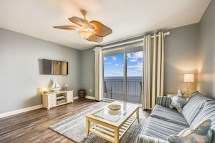Condo, 1 Bedroom, Balcony, Ocean View (1705 W) | Living area | 32-inch flat-screen TV with cable channels, TV
