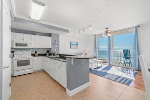 Condo, 1 Bedroom, Balcony, Ocean View (106) | Private kitchen | Full-size fridge, microwave, stovetop, dishwasher