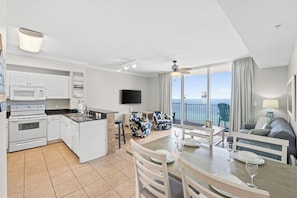 Condo, 2 Bedrooms, Balcony, Ocean View (1110) | Living area - Tidewater by Book That Condo (Panama City Beach)