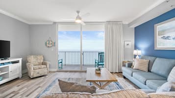 Condo, 1 Bedroom, Balcony, Ocean View (1803) | Living area | 32-inch flat-screen TV with cable channels, TV, iPad