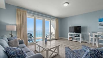 Condo, 1 Bedroom, Balcony, Ocean View (1518) | Living area | 32-inch flat-screen TV with cable channels, TV
