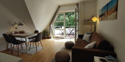 Gemütliches Appartment "Flunder" mit Balkon und Blick ins Grüne