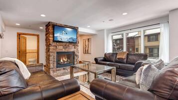 TV, fireplace, stereo