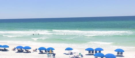 Sun-loungers, beach towels