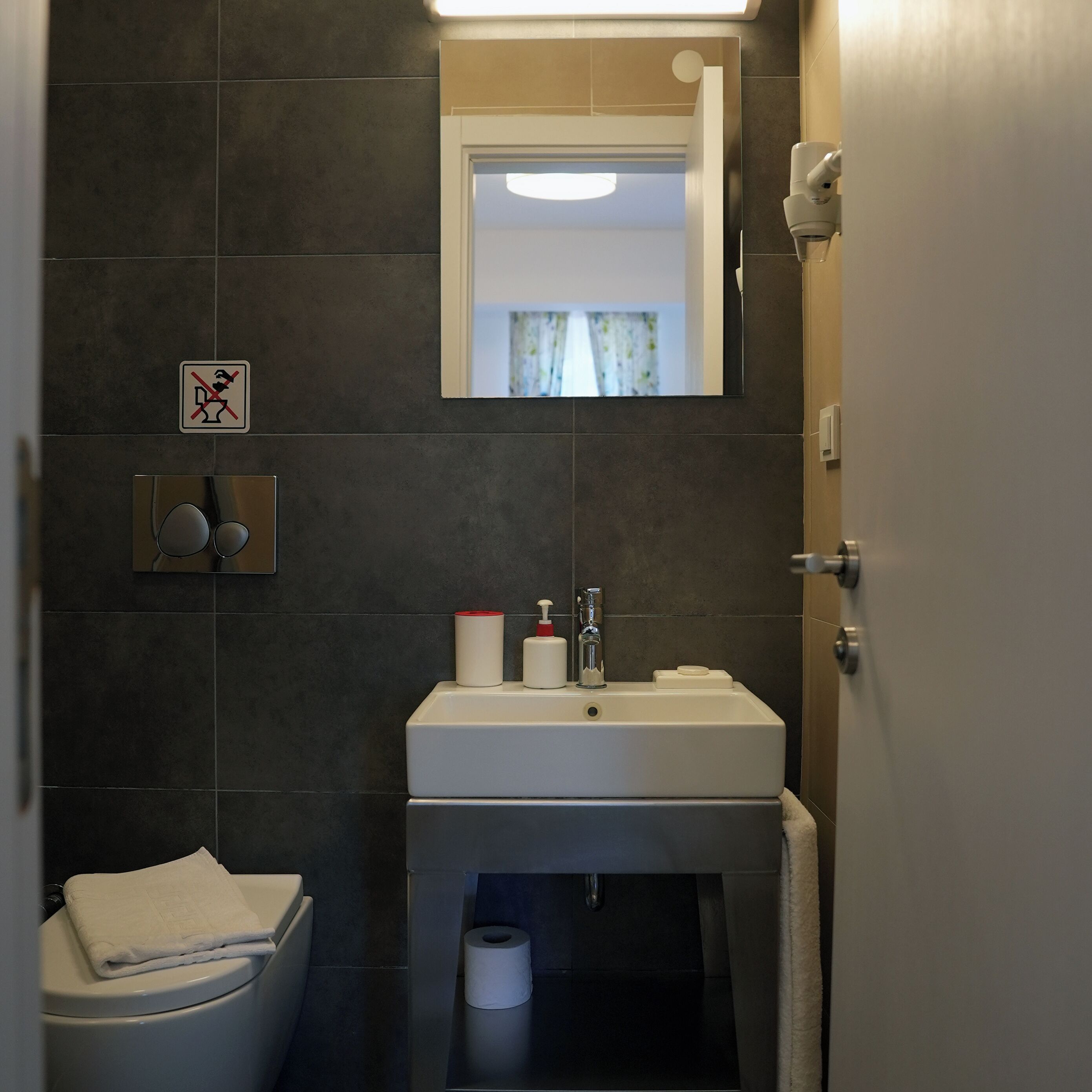 shower, free toiletries, hair dryer, slippers