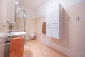 Regadera, secadora de cabello, toallas 