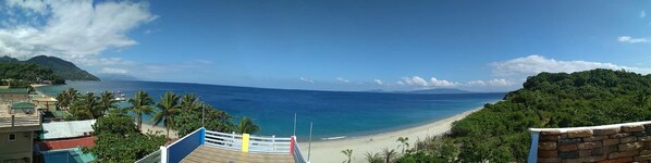 On the beach, white sand