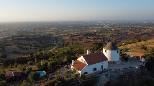 Charming windmill between nature and sea
