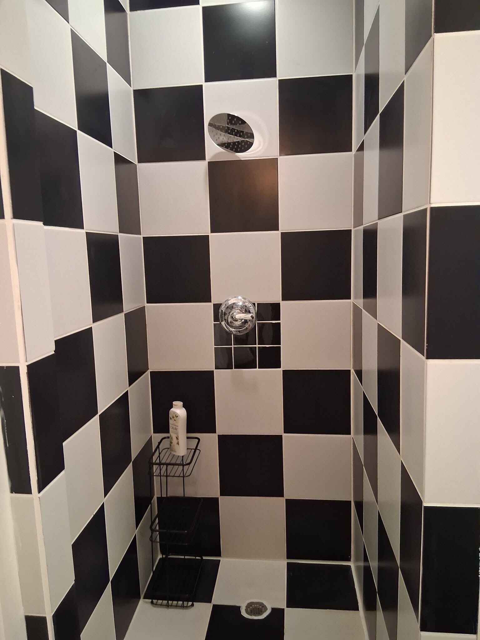 Shower, towels, soap, shampoo